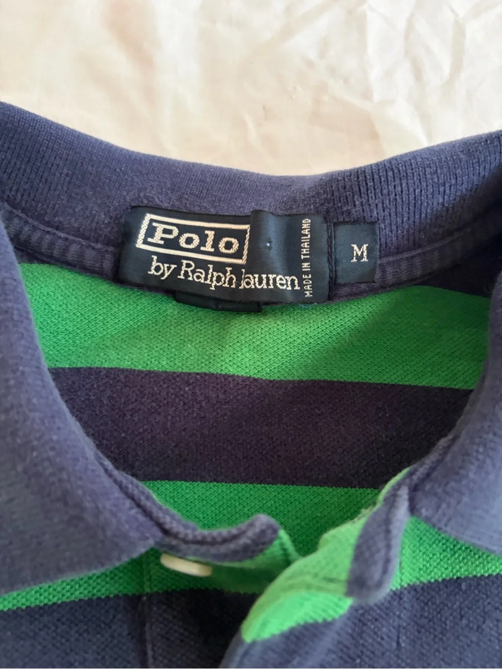 Ralph Lauren Polo Men's Short Sleeve Striped Shirt Green Blue Red Pony Size Medi